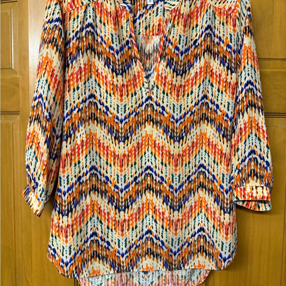 Amanda Uprichard Multicolor Chevron Tunic